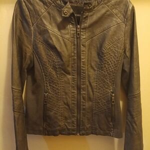 Maurices Dark Gray Leather Jacket